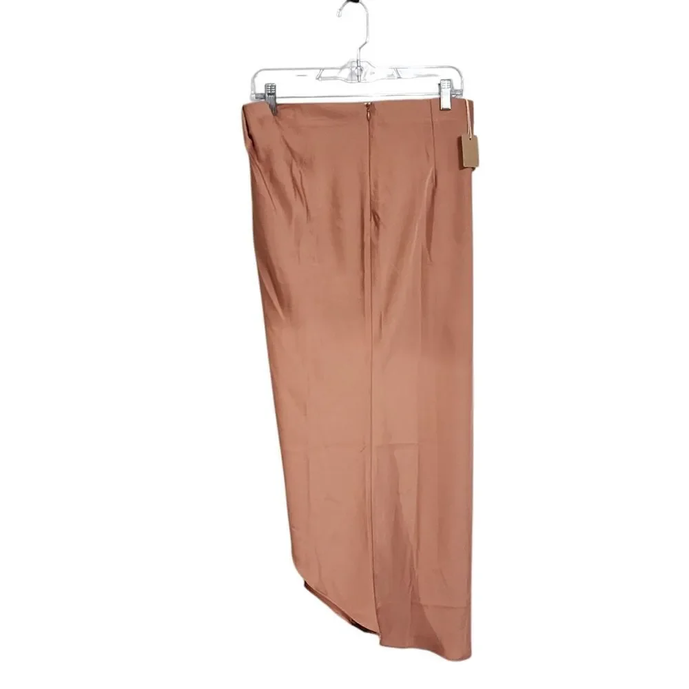 Blu Pepper Maxi Skirt L Tan Satin  Cowgirl Western NWT